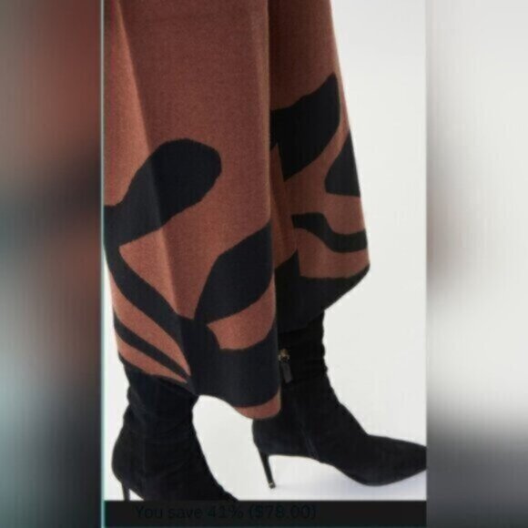 Joseph Ribkoff Animal Print Wide Leg High Waist Knit Pant Size Small - Picture 8 of 10